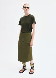 Relaxed Tee in Fine Cashmere - Olive - CO Collections